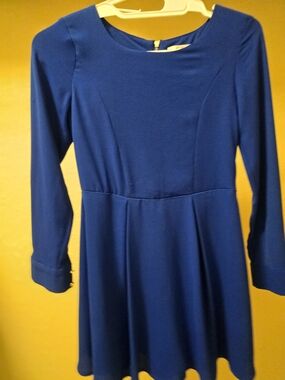 GB girls Royal Blue Long-Sleeve Fit & Flare Dress